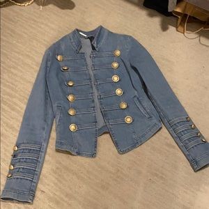 Free people denim military jacket.